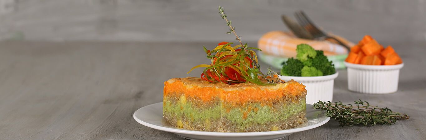 Tri-Colour Quinoa Bake, protein food.