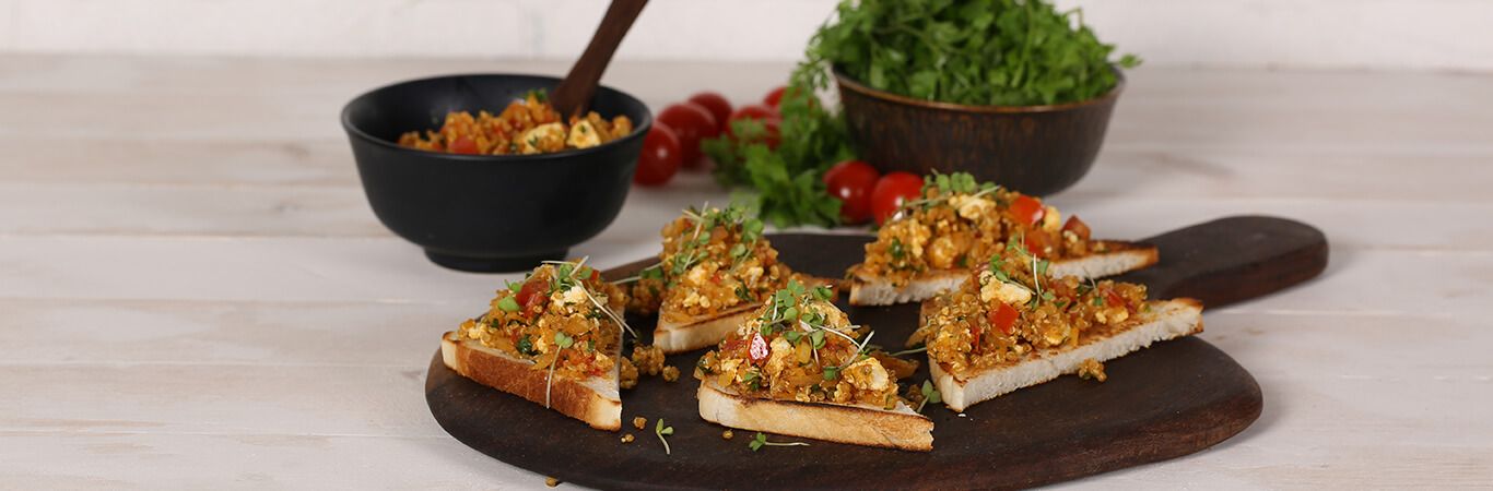 Recipe For Kids - Paneer & Quinoa Masala On Toast